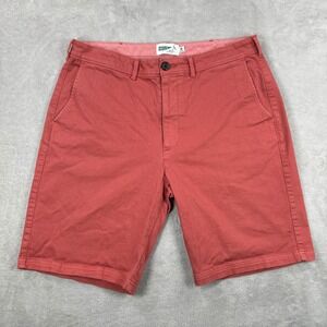 Wellen Chino Shorts Mens 36 Salmon Red 9.5" Classic Casual Preppy Huckbery